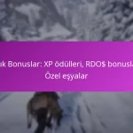 Aylık Bonuslar: XP ödülleri, RDO$ bonusları, Özel eşyalar