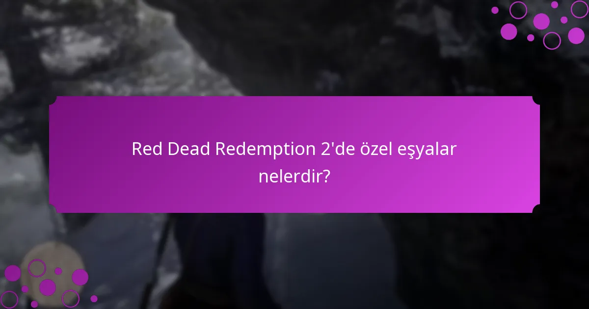 Red Dead Redemption 2’de özel eşyalar nelerdir?